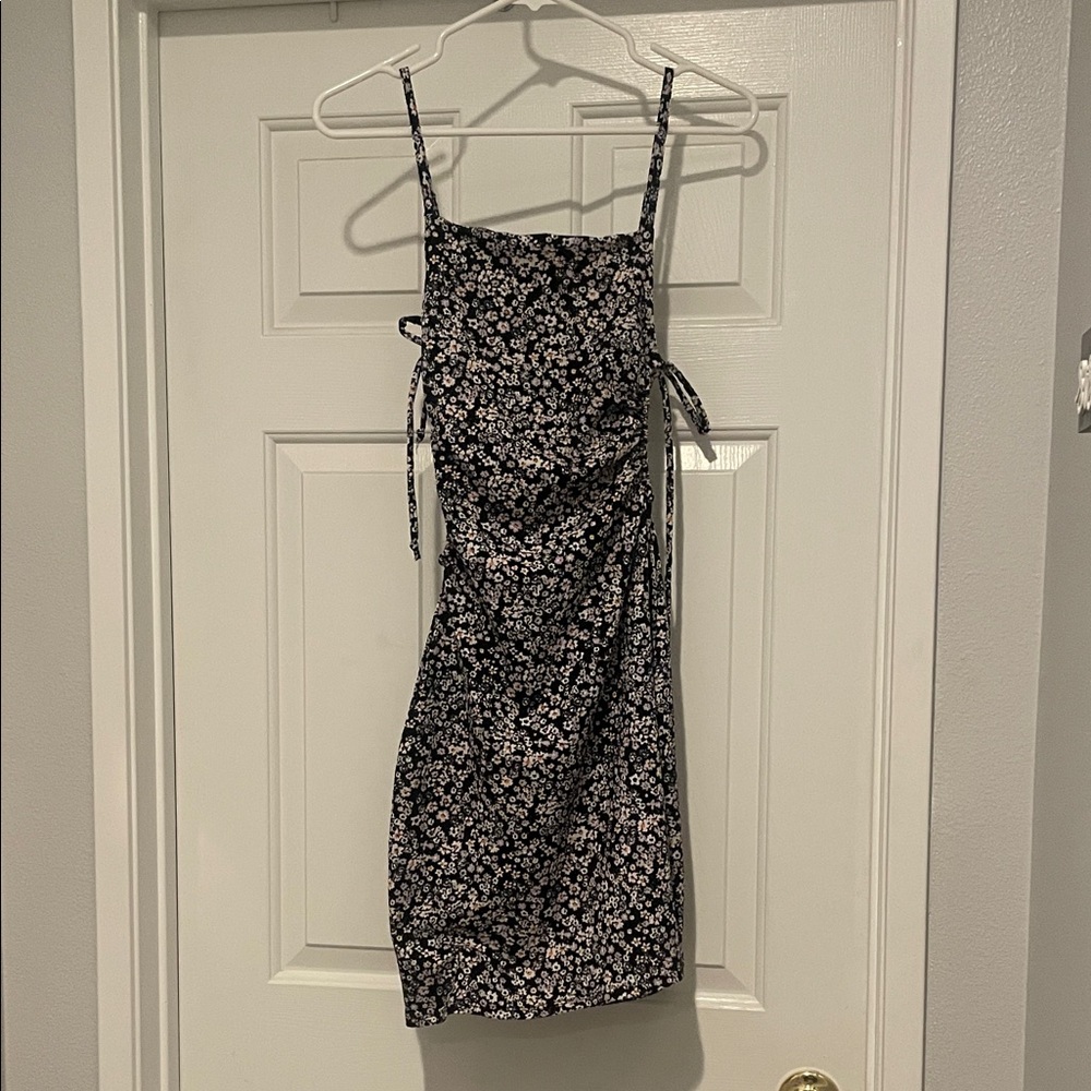 Floral Black and White Women's Dress